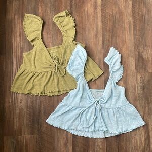 Lot of 2 American Eagle V-Neck Keyhole Tank Tops